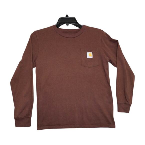 Carhartt Other - Carhartt Youth Brown Long Sleeve Pocket Tee – Dog Duck Hunt Graphic Back Size M